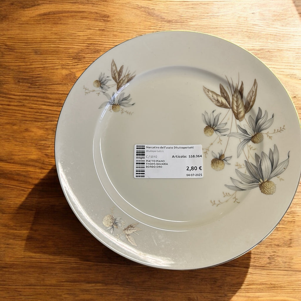 Piatto Piano Thomas Bavaria Bordo Oro