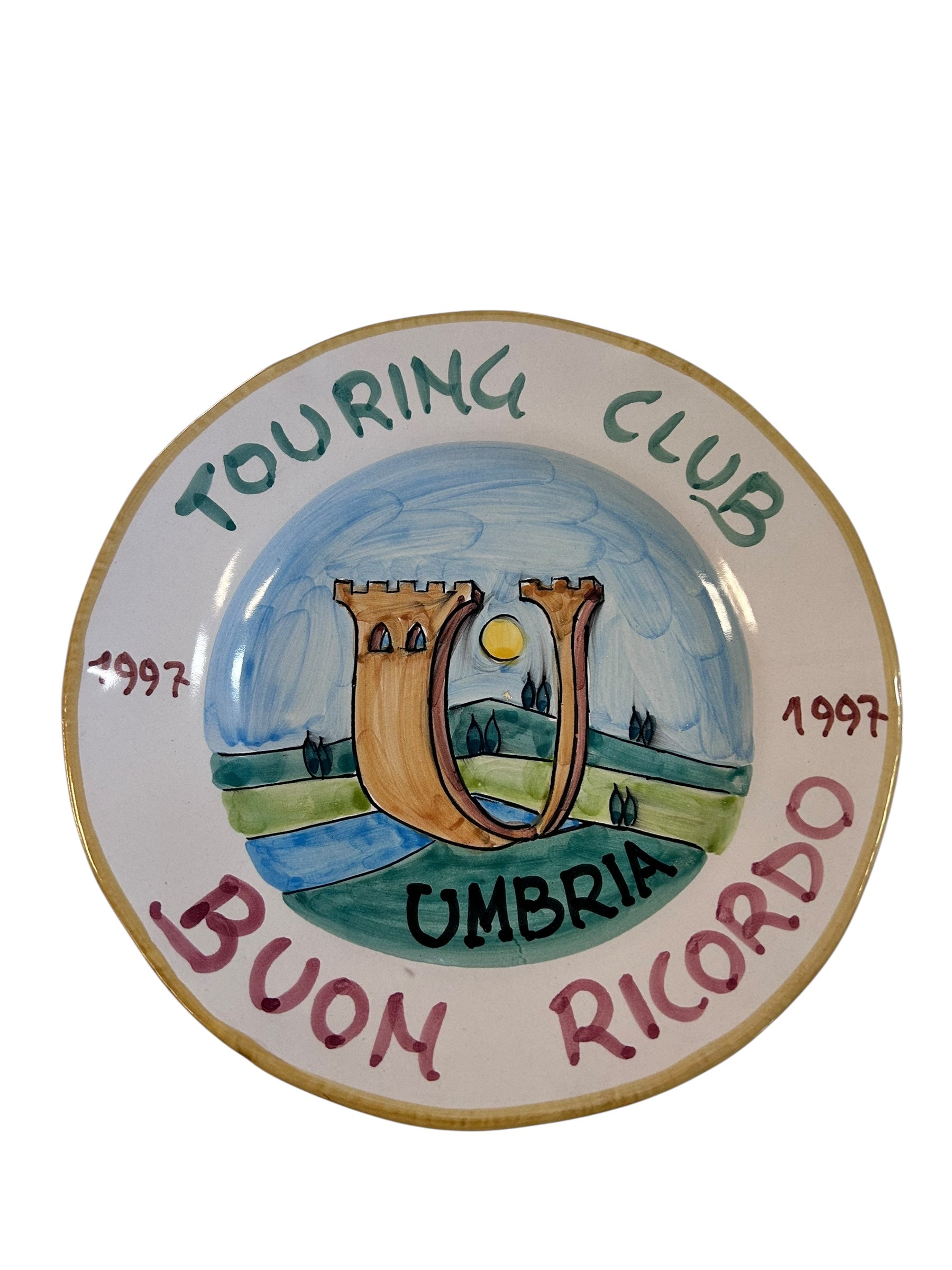 Piatto Buon Ricordo "touring Club 1997" Umbria