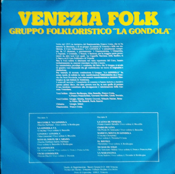 Venezia Folk - Gruppo Folkloristico La Gondola  - Lp 33 Giri