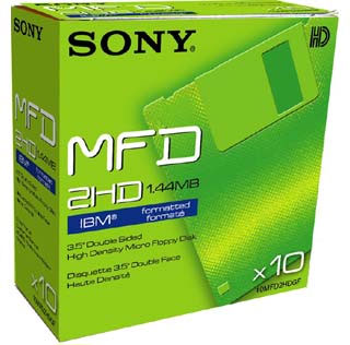10 Floppy Disc Sony MFD 144 mb Nuovi
