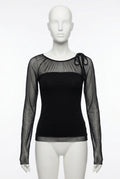 Maglia Nera S Dennyrose Semitrasparente