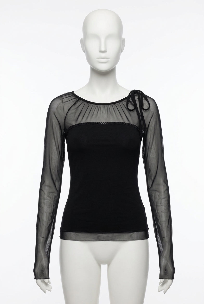 Maglia Nera S Dennyrose Semitrasparente