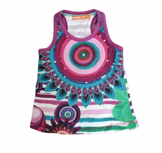 Canotta Bambina Desigual 4 Anni Fantasia