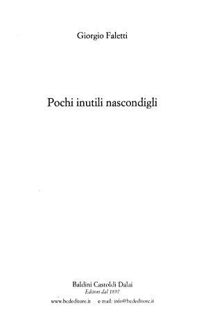 Pochi Inutili Nascondigli - Giorgio Faletti