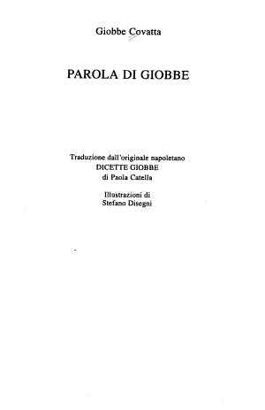 Parola Di Giobbe - Giobbe Covatta