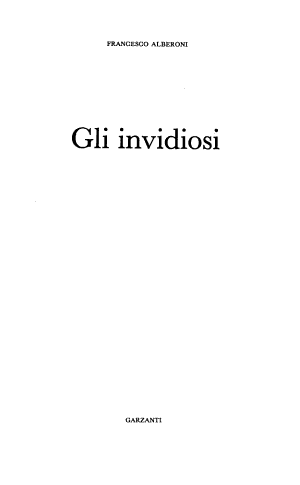 Gli Invidiosi - Francesco Alberoni