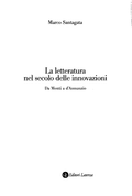 La Letteratura Nel Secolo Delle Innovazioni - Marco Santagata