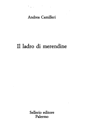 Il Ladro Di Merendine - Andrea Camilleri