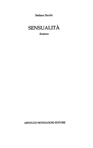 Sensualità - Stefano Zecchi