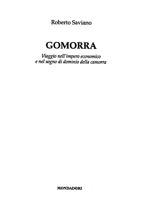 Gomorra - Roberto Saviano