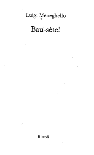 Bau-sète! - Luigi Meneghello