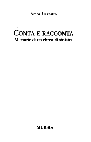 Conta E Racconta - Amos Luzzatto