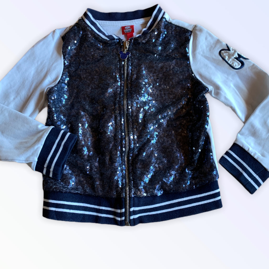 Giacca Felpa Mickey Mouse Disney Paillettes Bambina 5-6 Anni