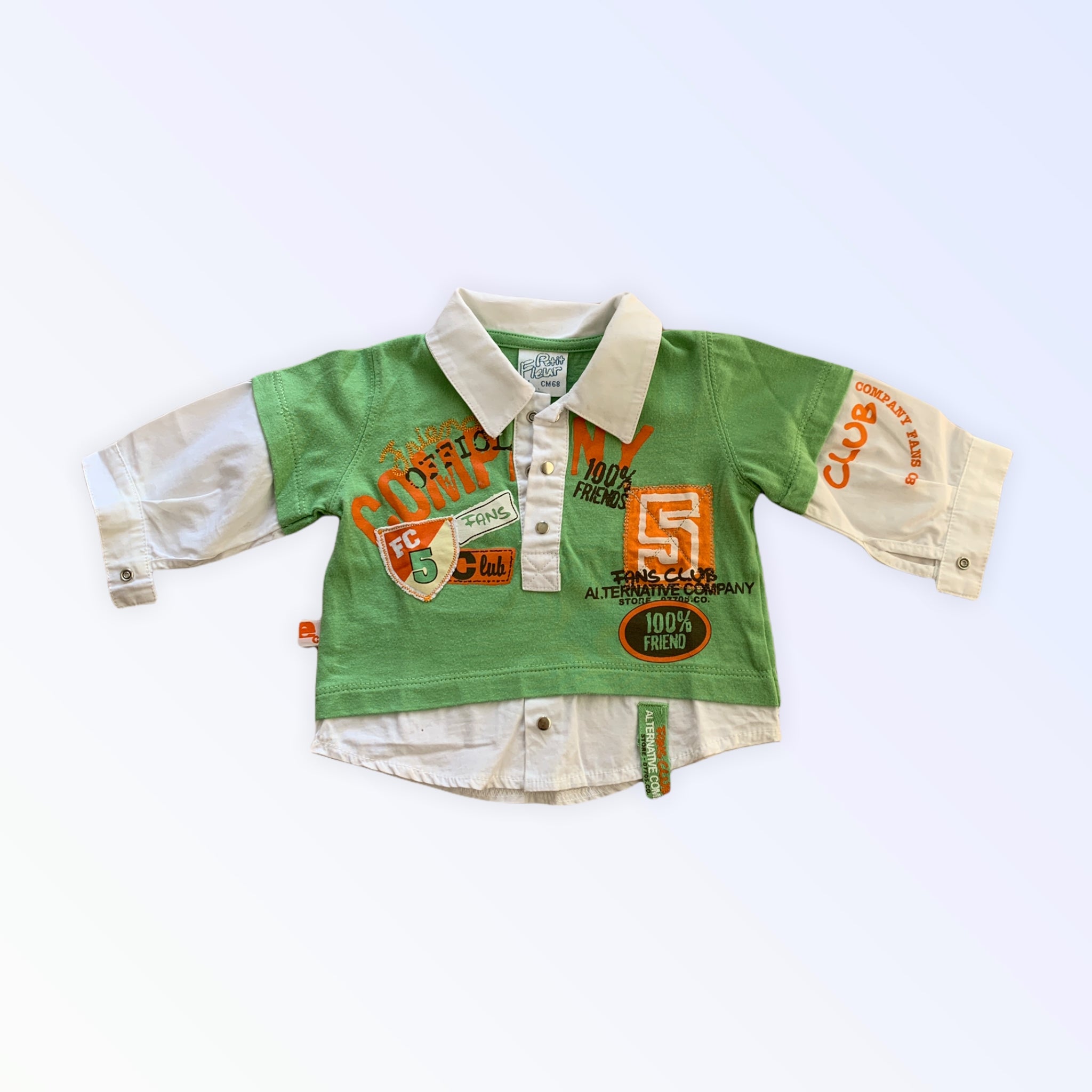 Maglietta Camicia Petit Fleur 6 Mesi Manica Lunga Leggera