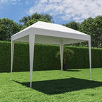 Gazebo 195x295 Cm In Acciaio Bianco, Pieghevole Copertura Bianca - Sero
