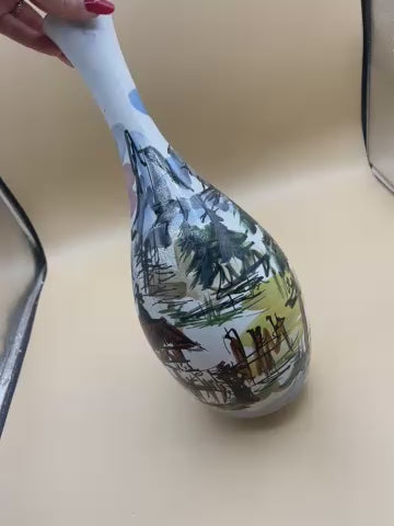 Vaso Portafiore Dipinto A Mano