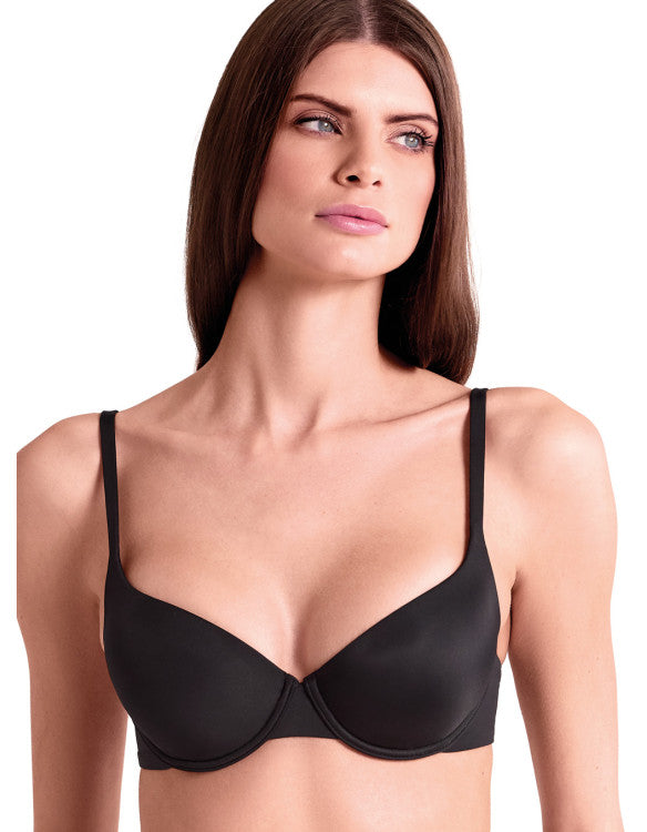 Lormar Reggiseno Balconcino Imbottito In Microfibra - Mousse Nero 4^ Nuovo