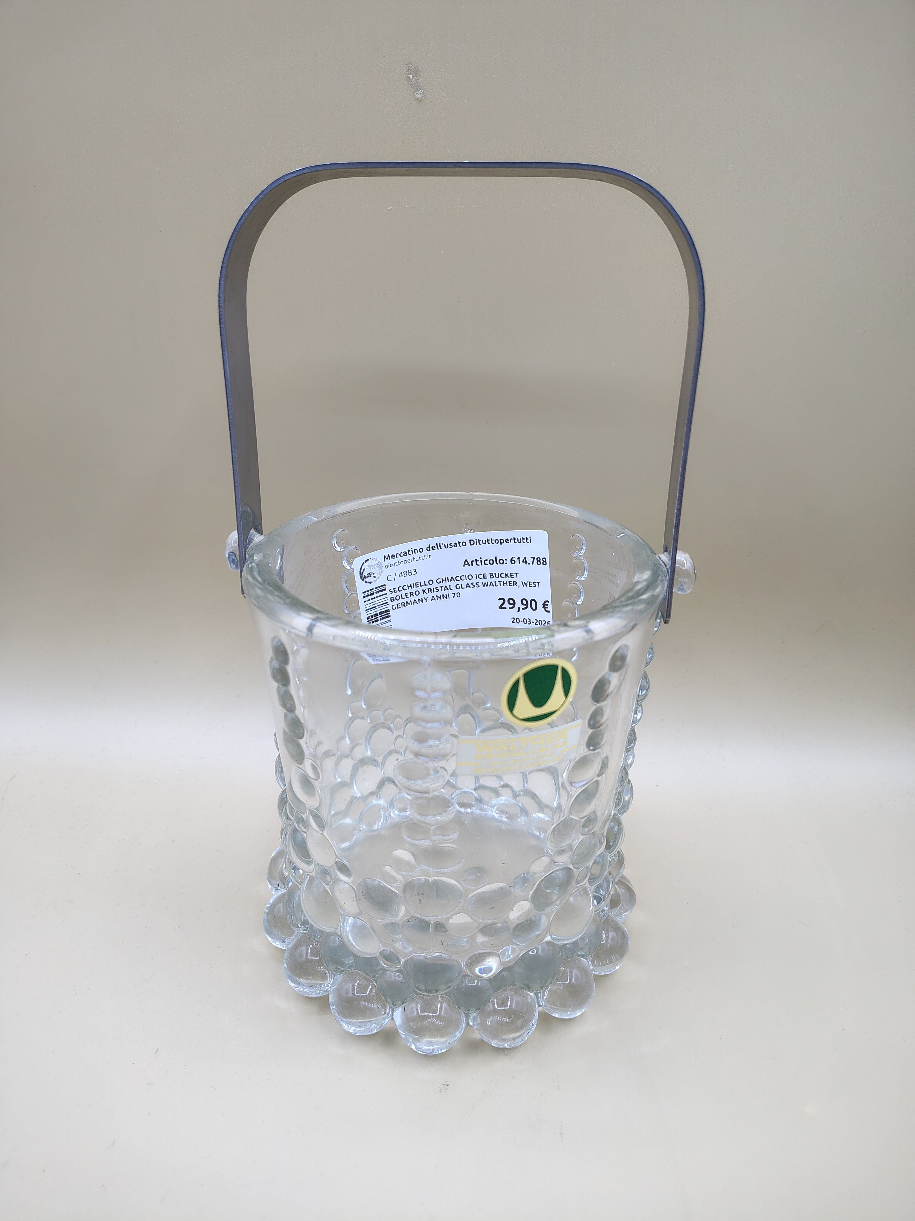 Secchiello Ghiaccio Bolero Kristalglass Walther, West Germany Anni 70