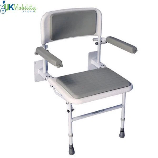 Sedile per doccia Solo Deluxe con schienale imbottito, sedia per disabili e mobilità