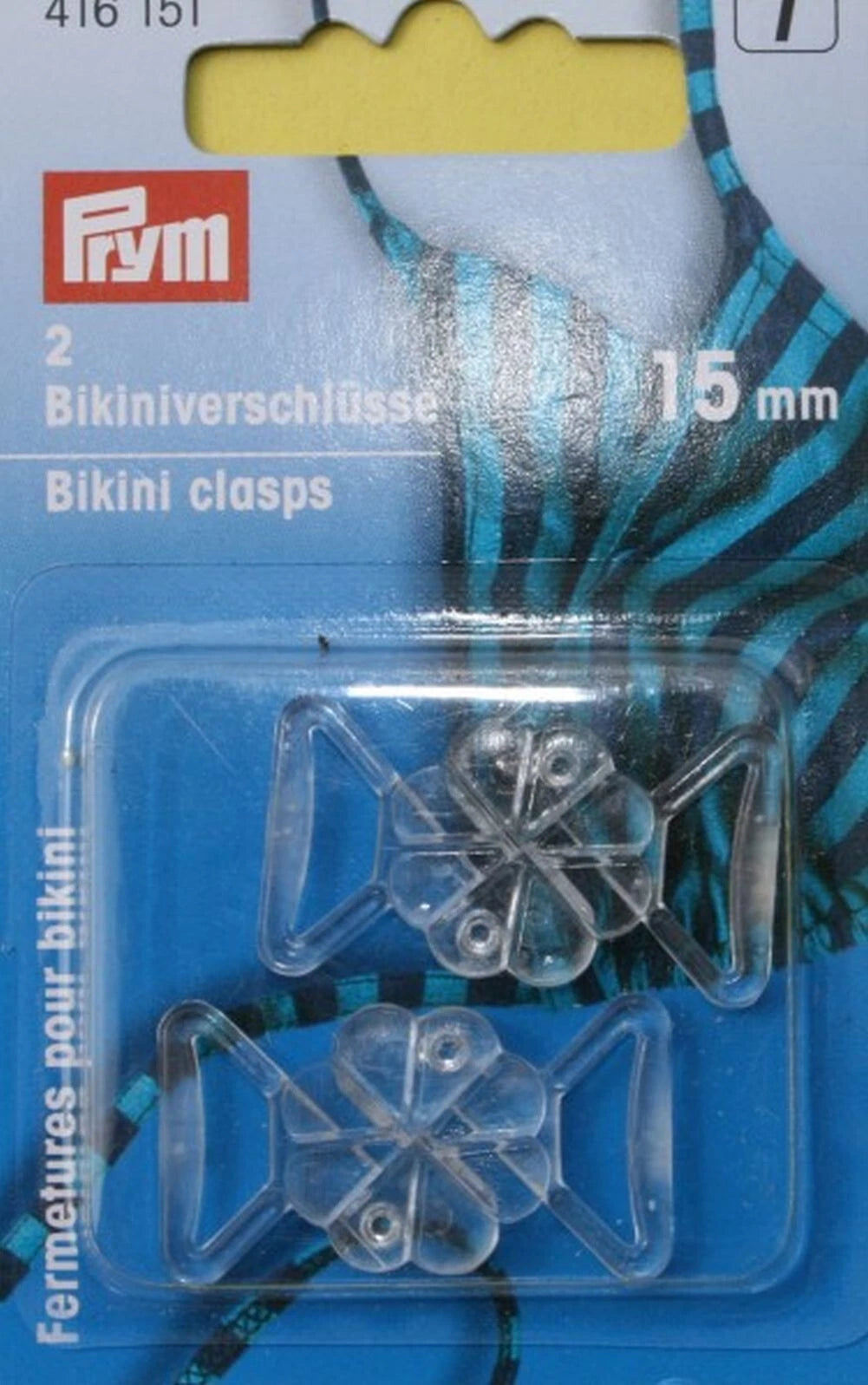 Chiusura Bikini Fiore 2 Pezzo 15 Mm Trasparenti Plastica Prym 4161