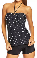 Fascia Tankini Set Con Hotpants Nero Bianco Nuovo 52 Xxl