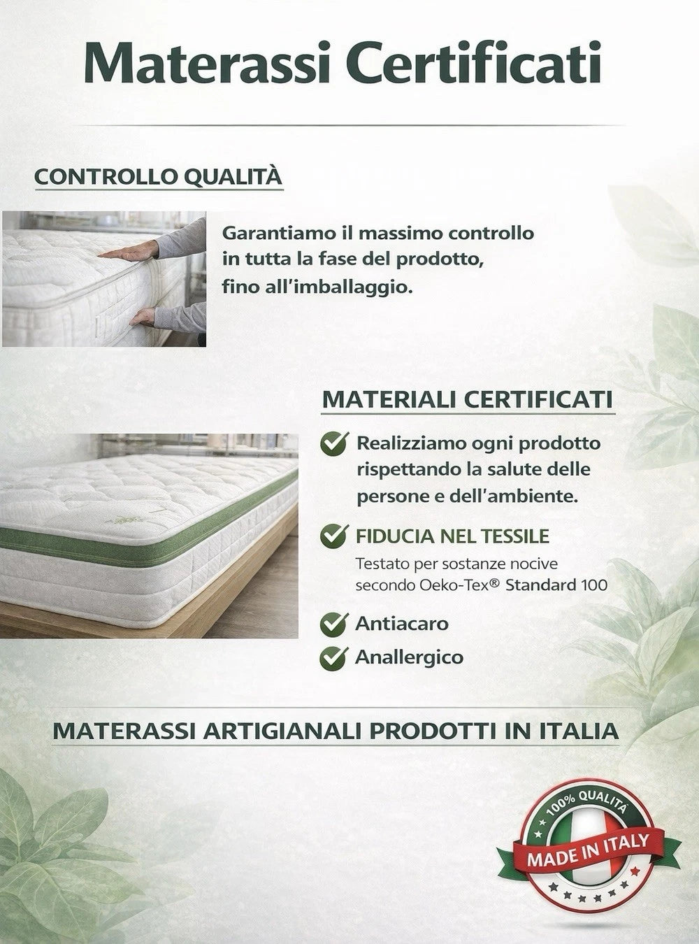 Materasso Singolo Una Piazza Cm 80x190 H25 Memory Foam Aloe Vera Ortopedico Antiacaro Anallergico