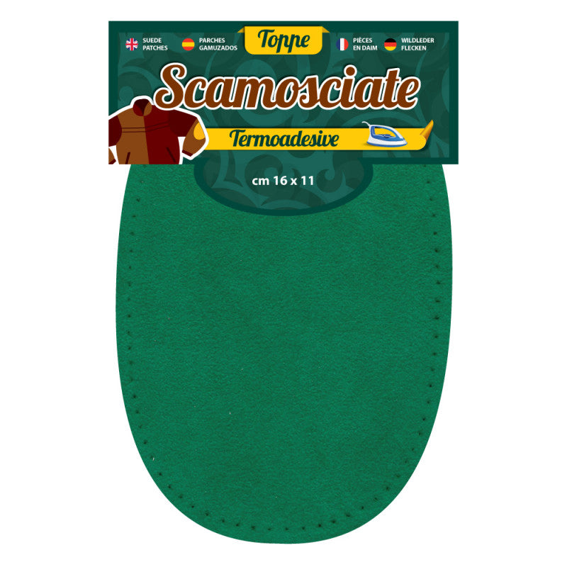 Toppe Termoadesive Realizzate Con Tessuto Scamosciato Verde