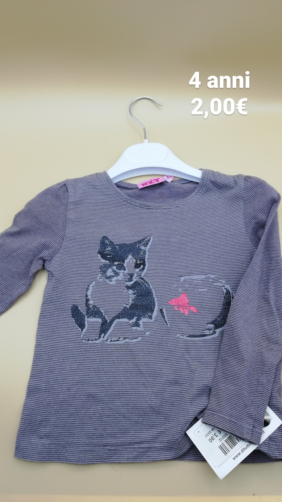 Katzen-T-Shirt für 4-jährige Mädchen