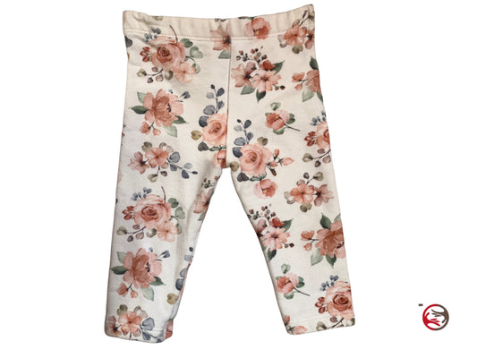 Pantaloni fiori leggings bambina 3-6 mesi