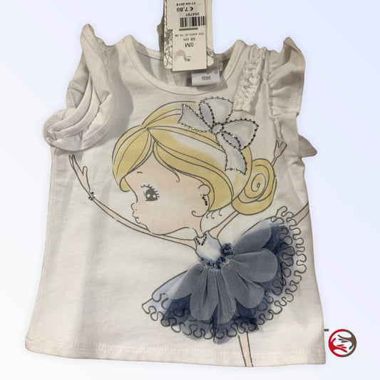 Maglietta tshirt ballerina nuova bambina 6 mesi