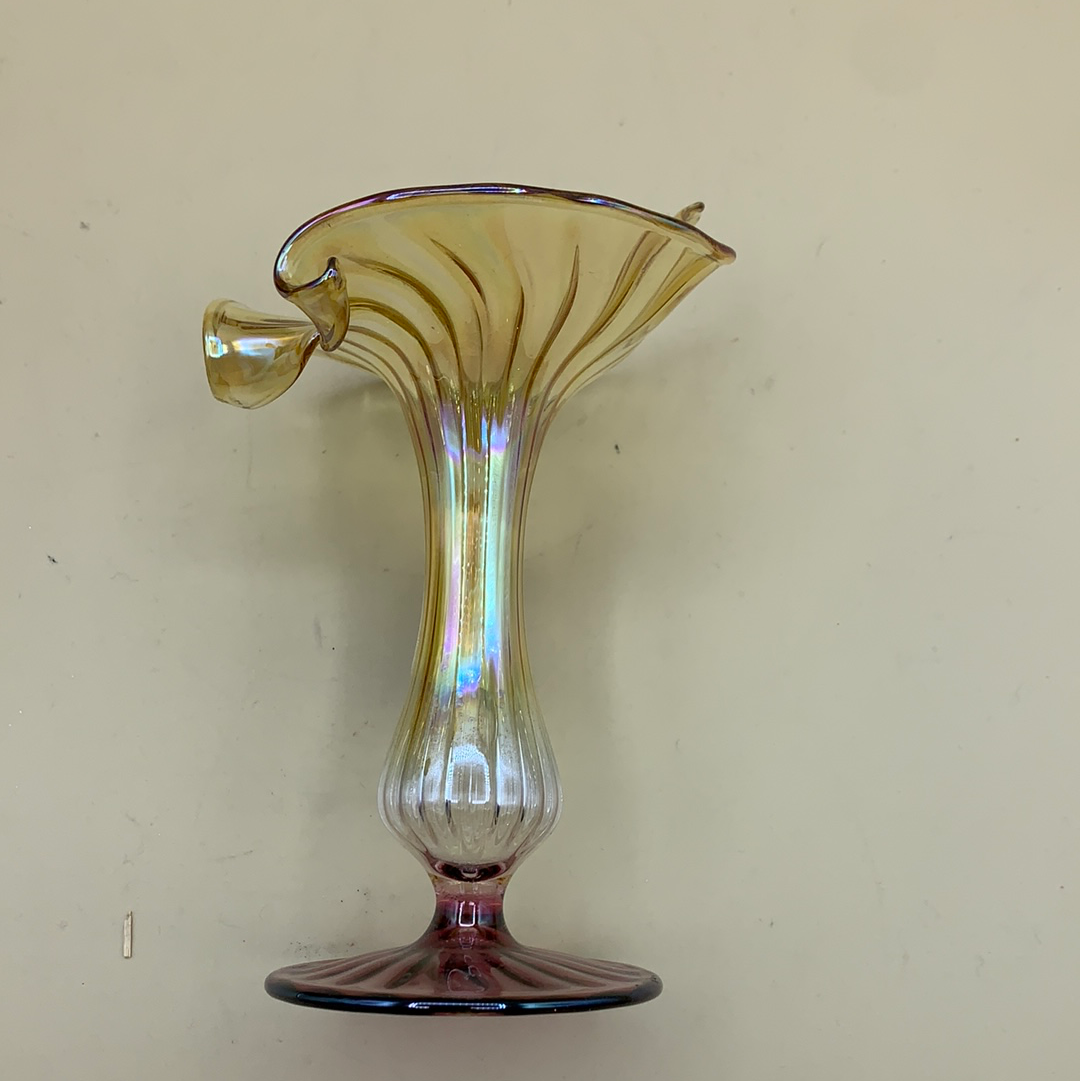 Vaso vetro finissimo cristallo di Murano alto cm 16