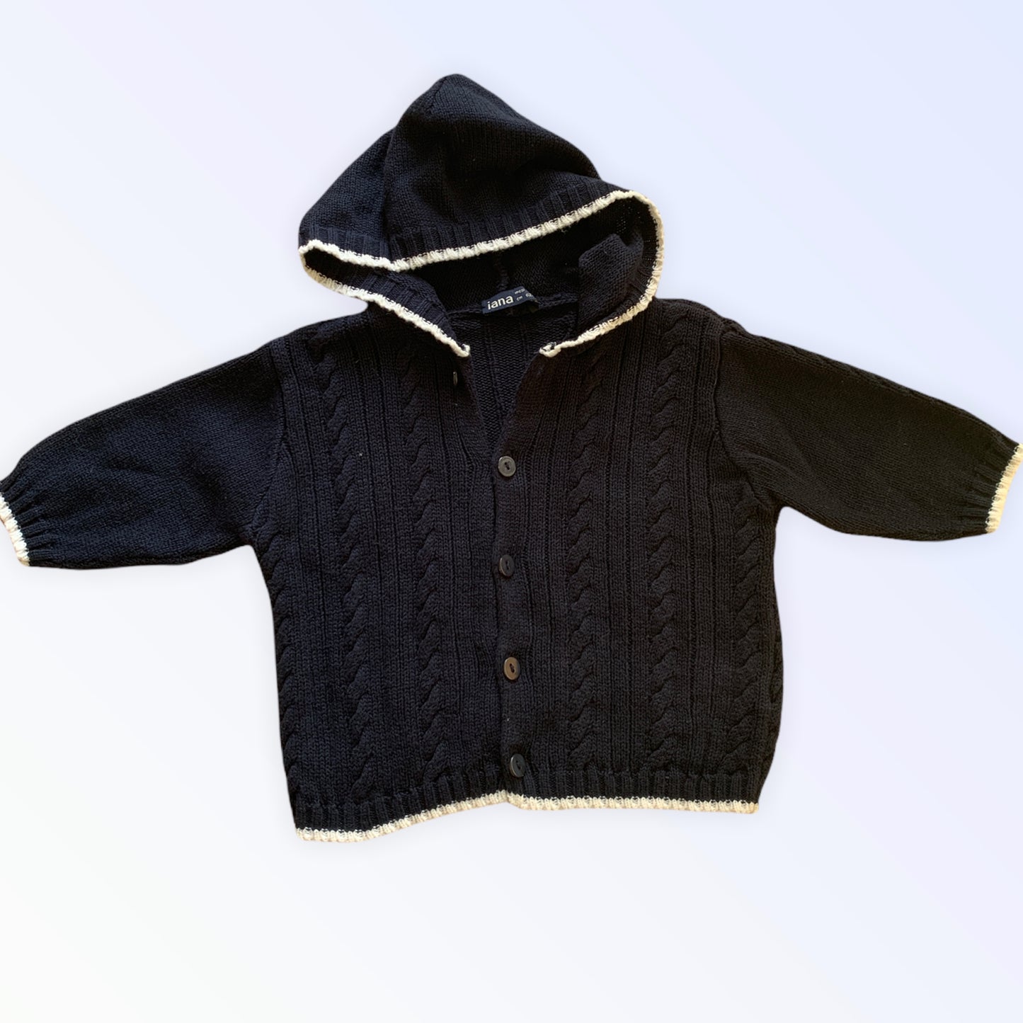 IANA Baby-Mädchen-Strickjacke mit Kapuze, 3–6 Monate