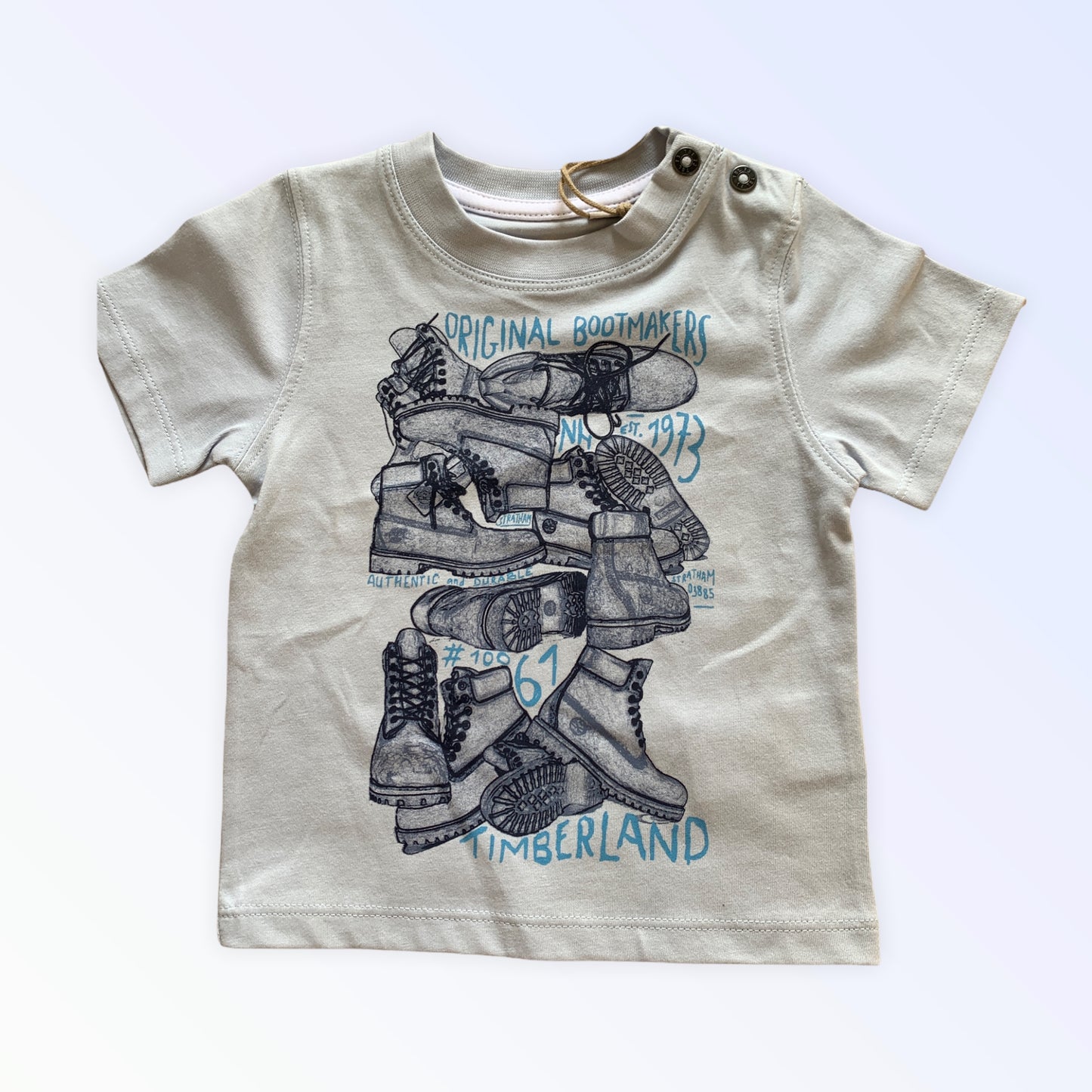 Timberland 12 Monate neues babyblaues T-Shirt
