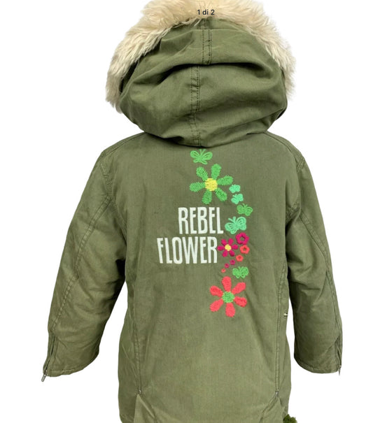 Original Marines green padded parka jacket for 4 year old girl