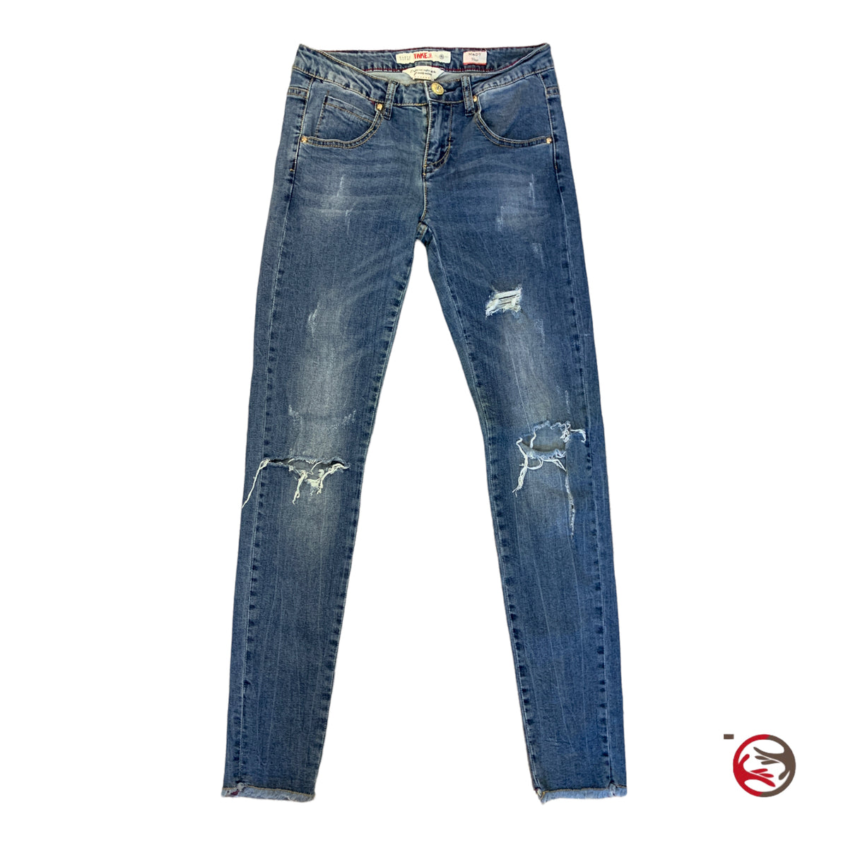 Jeans Take Two Gold Femme Taille 41-42 - Fabriqué En Italie, Style élégant, Occasion Très Bon état
