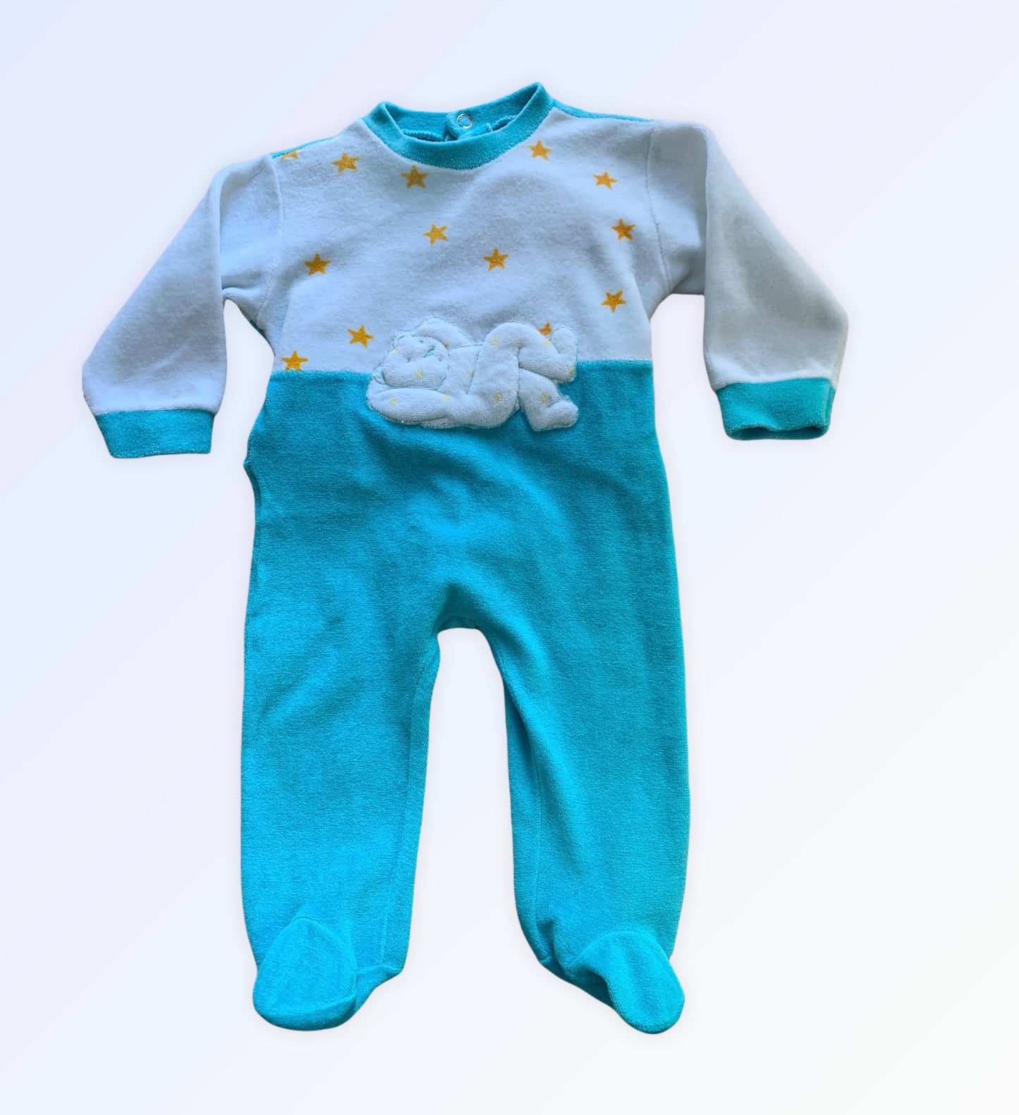 Tutina intera pigiama neonato ciniglia 0 mesi
