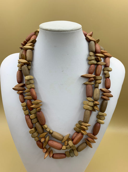 Long wooden necklace