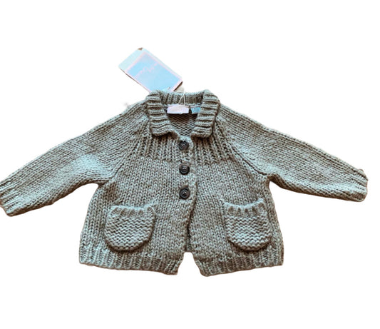 New gray Chicco sweater 3 months baby cardigan
