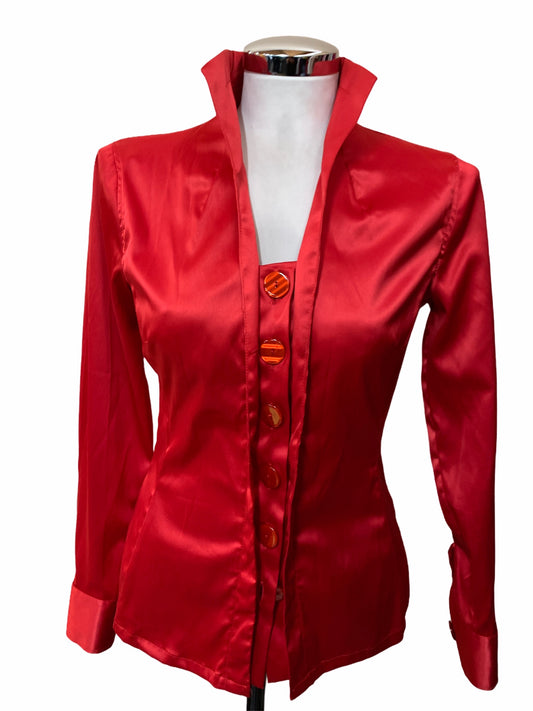 Naracamicie women's red satin shirt size S
