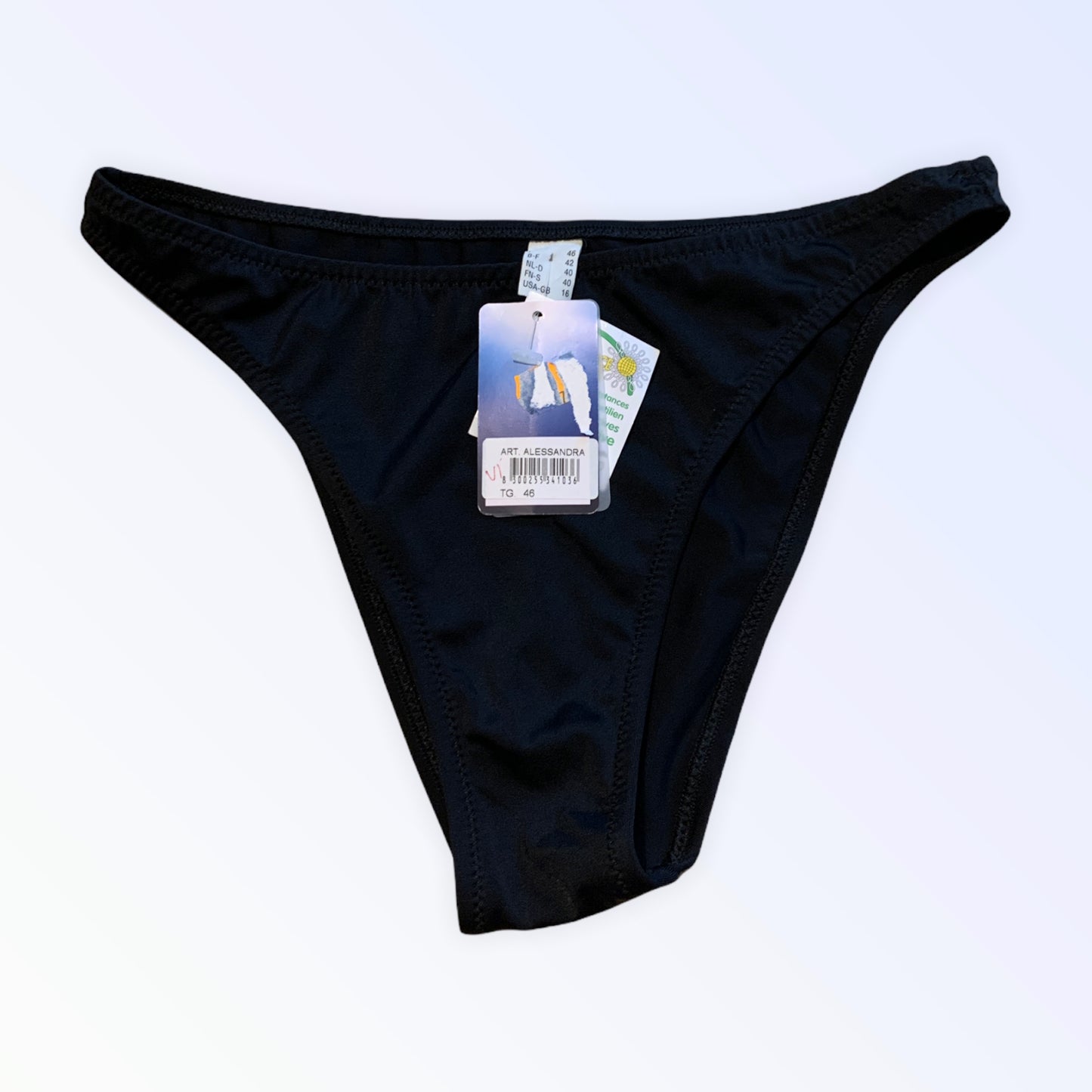 Neuer schwarzer Slip-Badeanzug für Damen ML 46