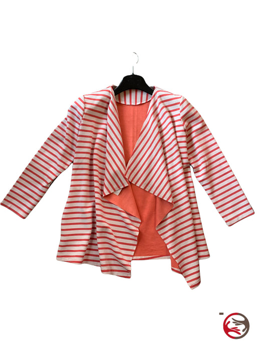 Women's striped sweatshirt jacket