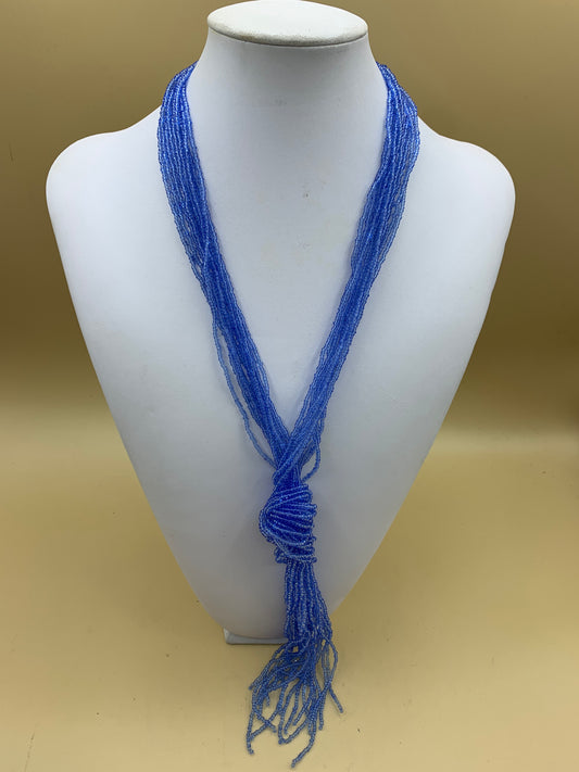 Multi-strand beaded knot necklace