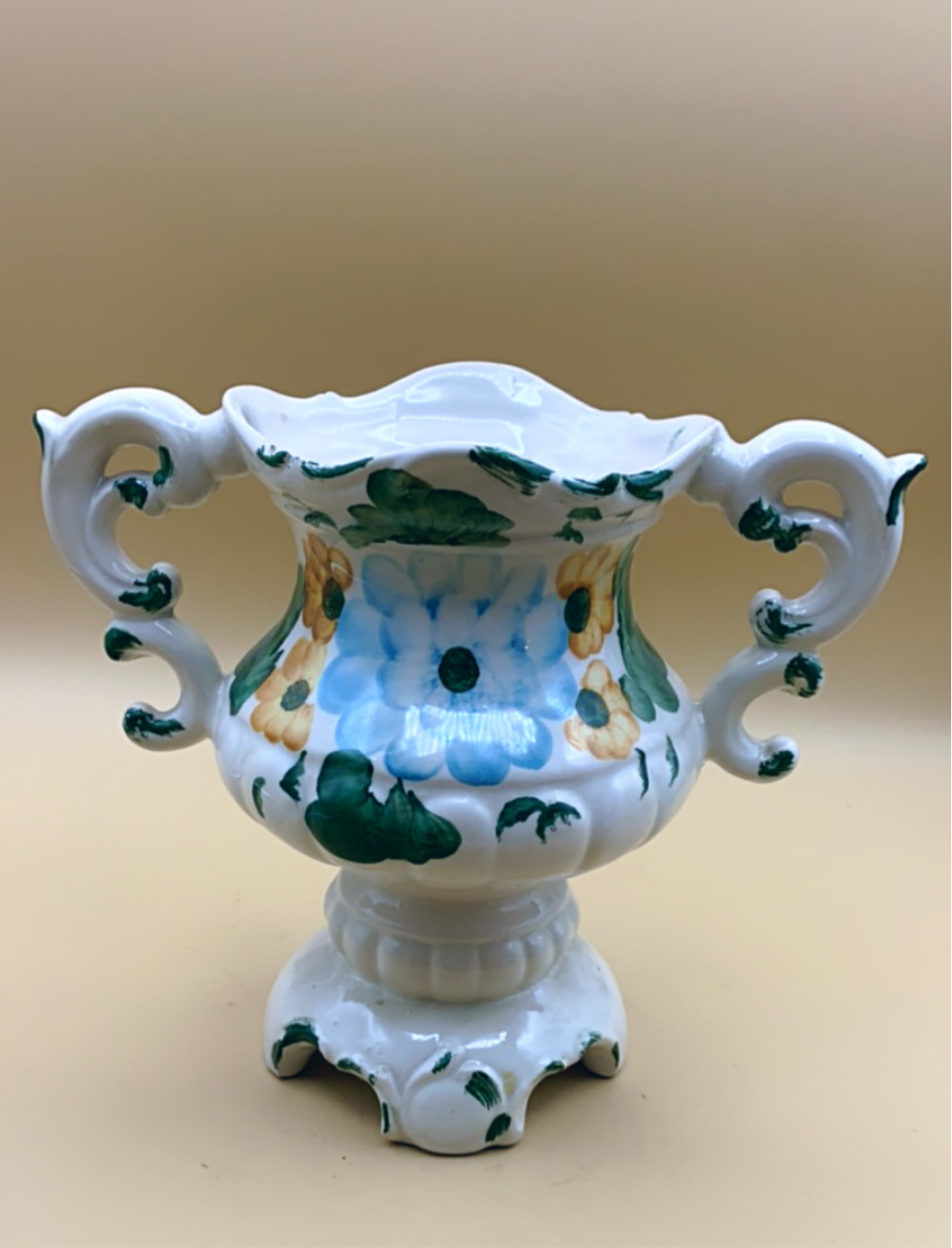 Vaso ceramica dipinta alto cm 19