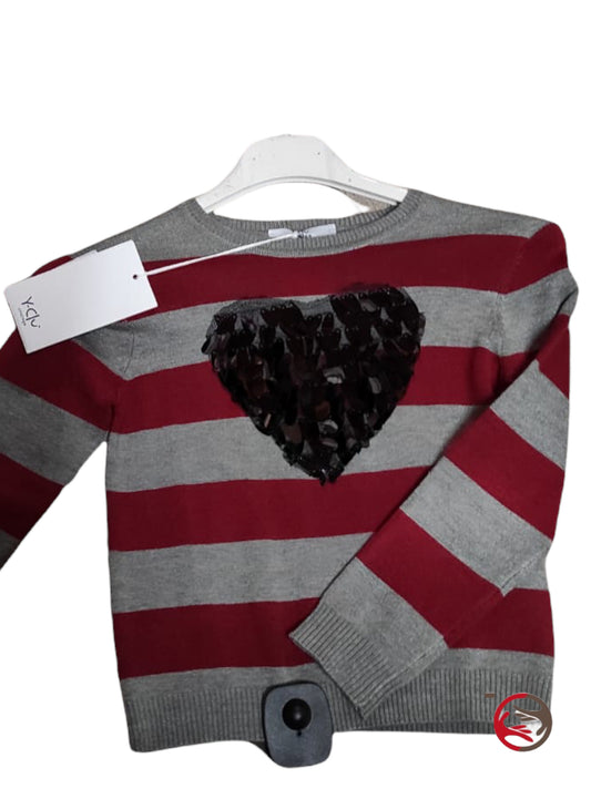 Maglia con cuore nuova Yclu  bambina 4-5 anni