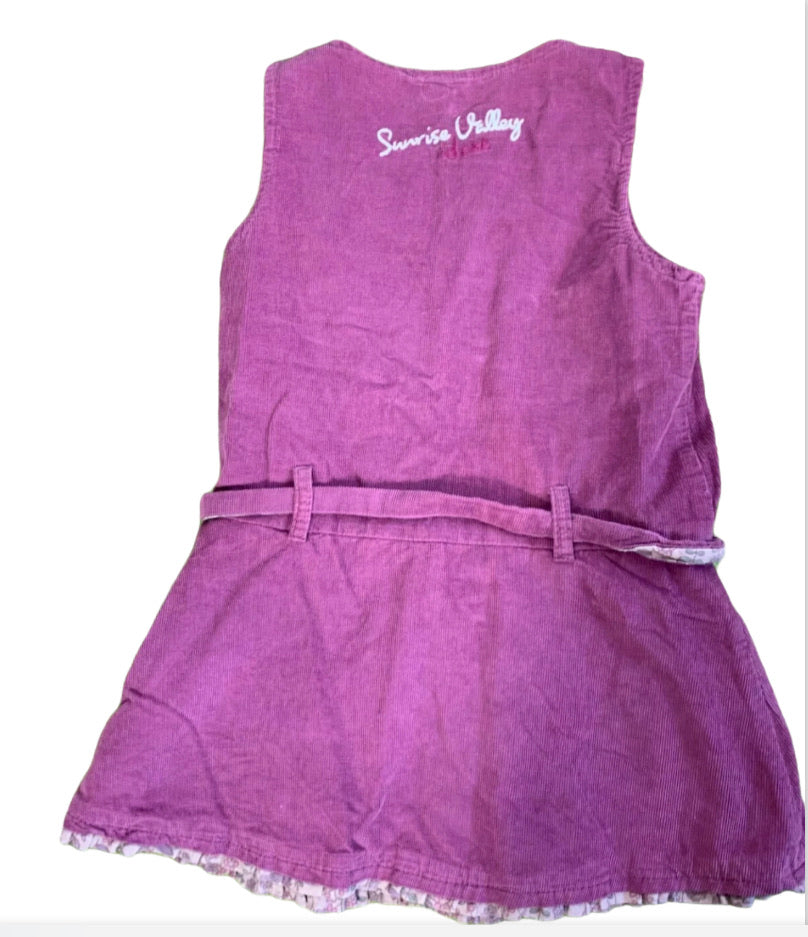 Idexe purple velvet pinafore dress for girls 3 years old
