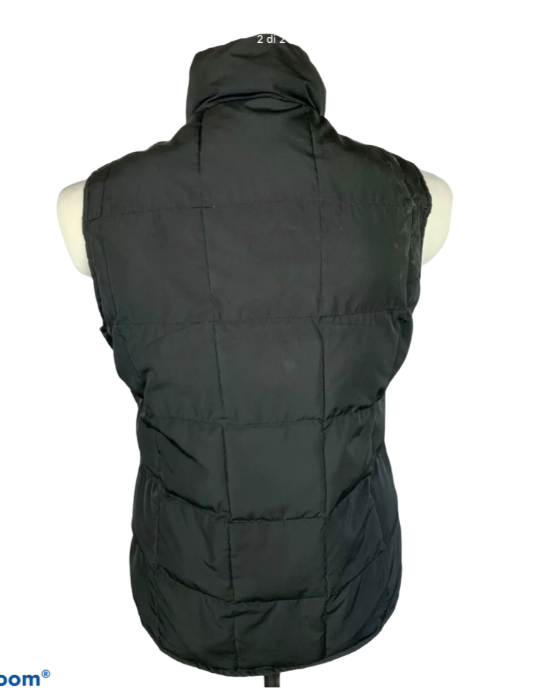 Black sports windproof padded vest for 12 years