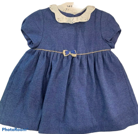 Elegantes Kleid für kleine Mädchen Mayoral 6–9 Monate, Spitzenkragen mit Schleife