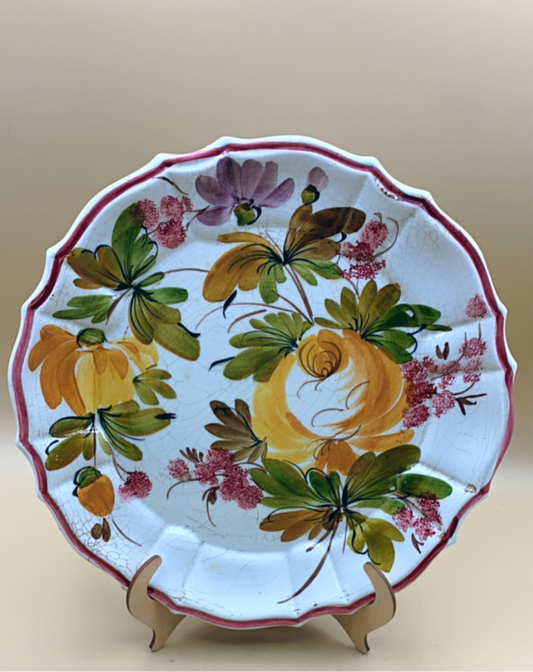 Bassano painted ceramic plate 27 cm to hang