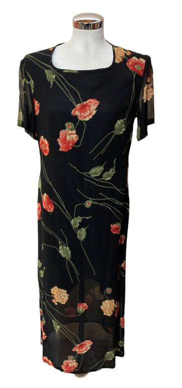 Vestito donna nero a fiori tg. M