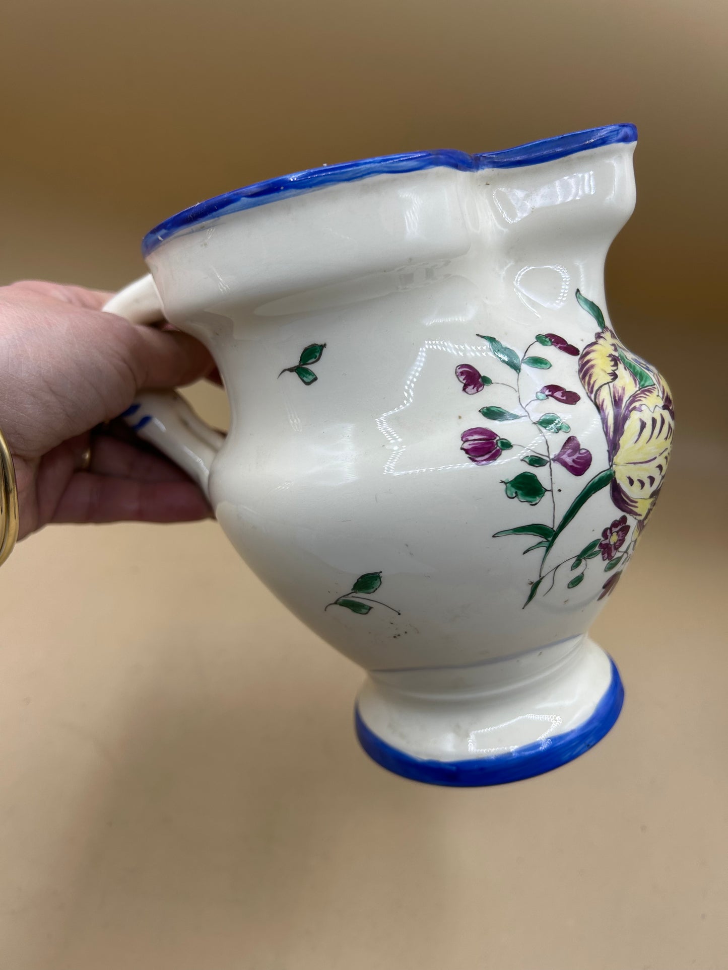 Hand-painted Laveno ceramic jug
